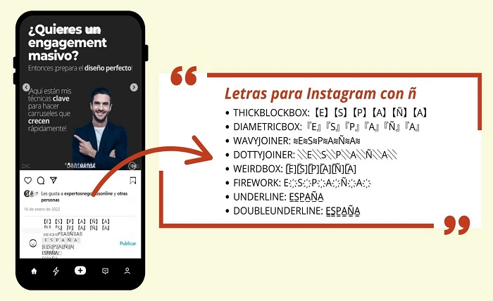 letras para instagram